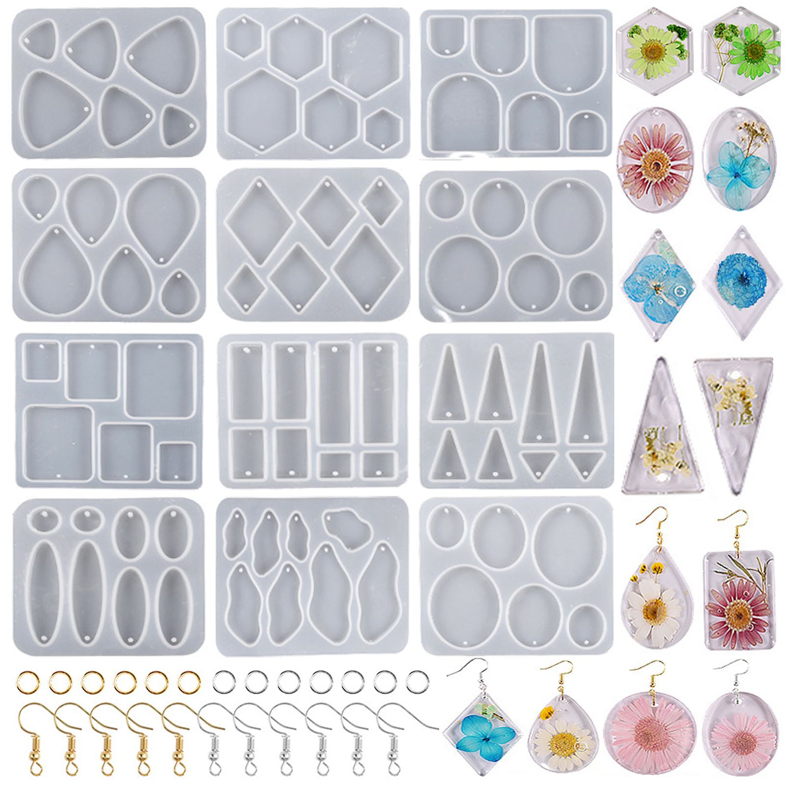 Resin Art Kit For Beginners - Epoksi reçine DIY küpe için geometrik