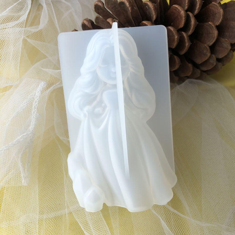 Resin Art Furniture - 3D Sevimli Prenses Silikon Mum Kalıp