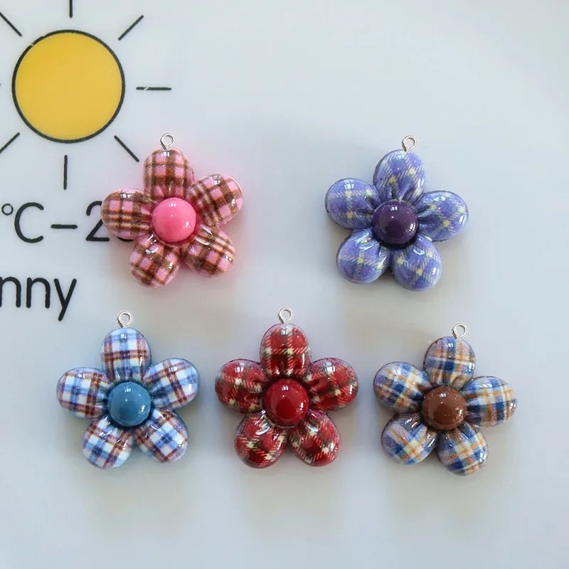 Resin Art Flower - 10 adet tatlı çiçek düzlemsel reçine