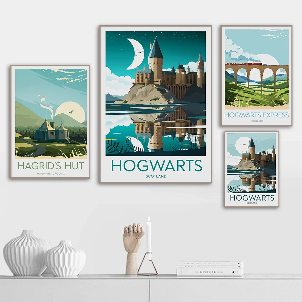 Resin Art Wall Decor - Film Estetiği Duvar Sanatı Hogwarts Kalesi