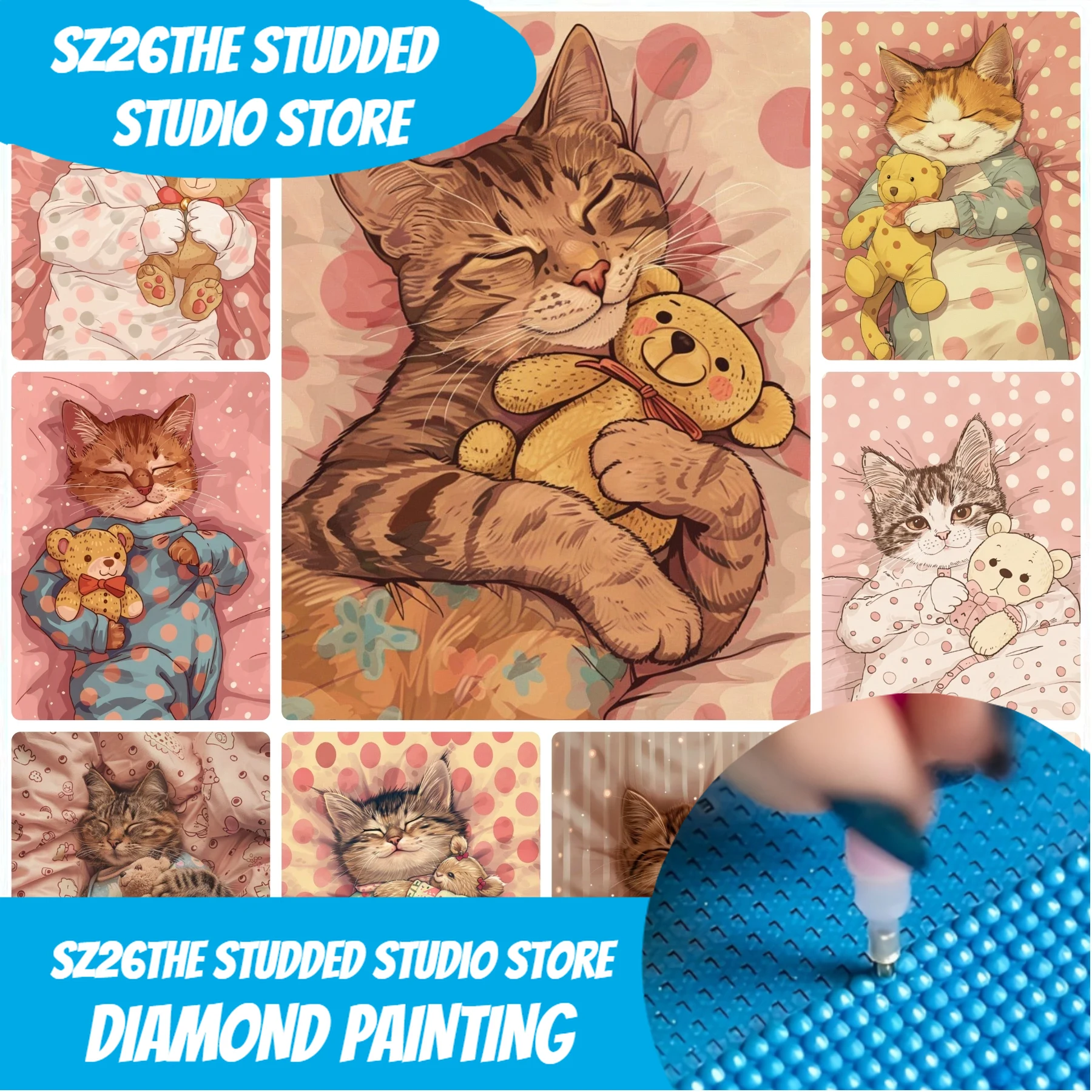 Resin Art Home Decor - Sz26The Studded Sevimli ve Tatlı Kedi