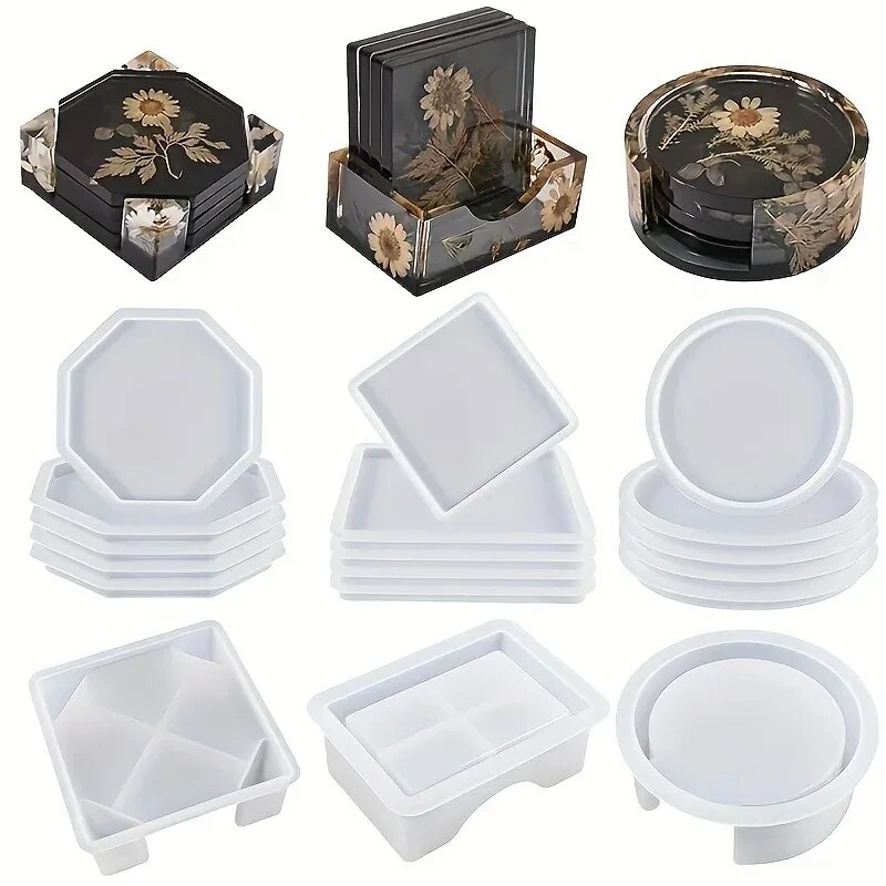 Resin Art Kit For Beginners - Coaster Reçine Kalıp Seti 1 adet