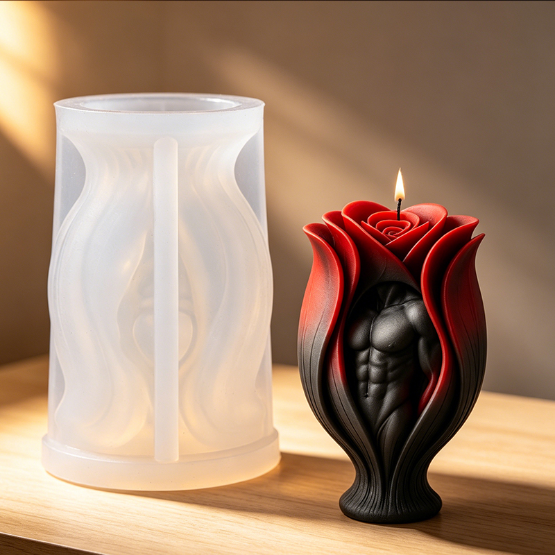 Resin Art Furniture - Gül Kaslı Adam Vücut Mumu Silikon